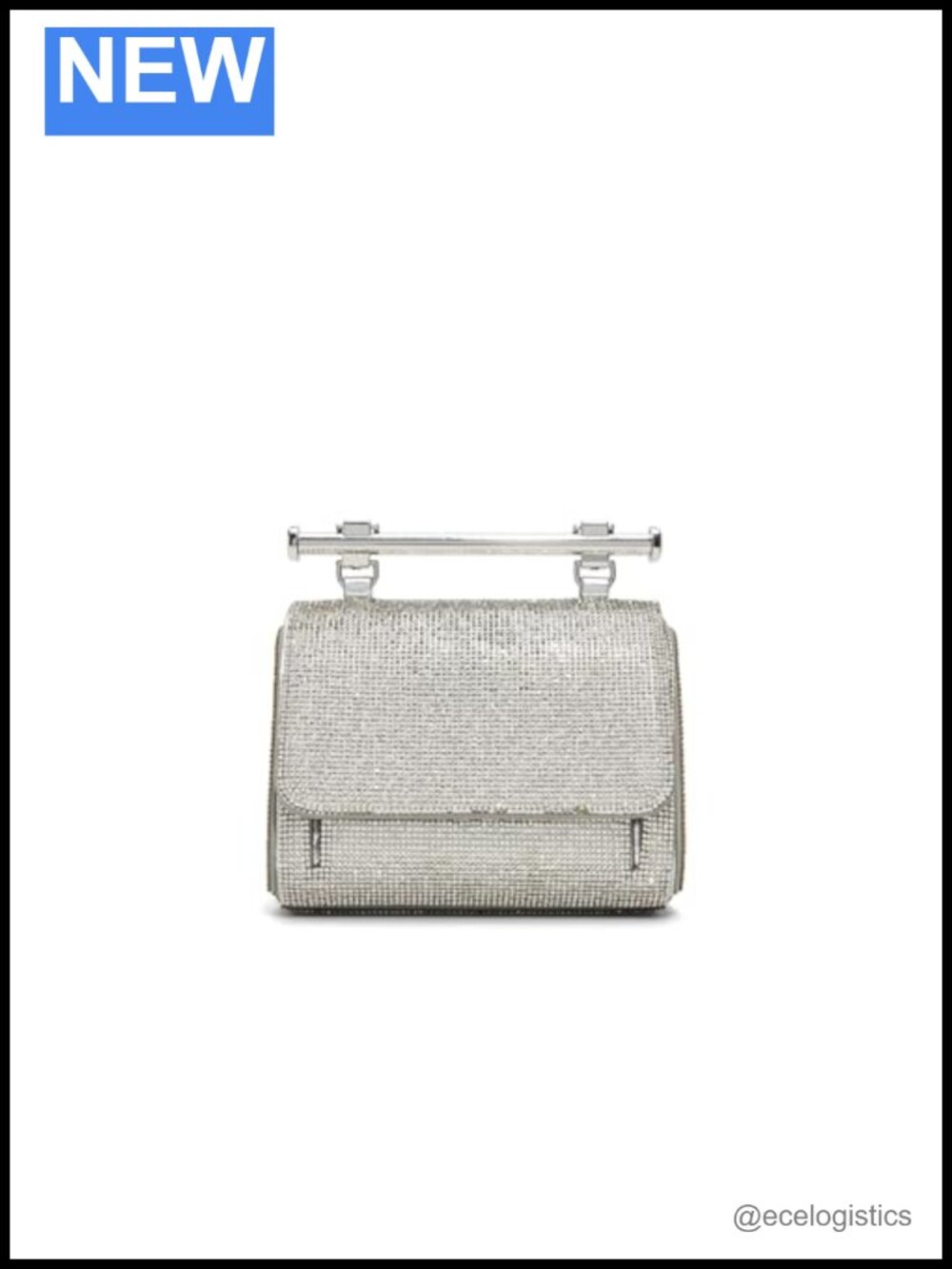 Trendy Silver Top Handle Satchel Purse with Chain Strap - Small